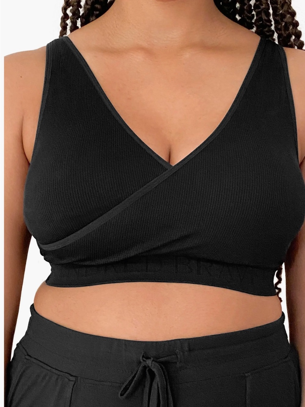 Kindred Bravely Black Ribbed Nursing Bralette - Picture 1 of 5